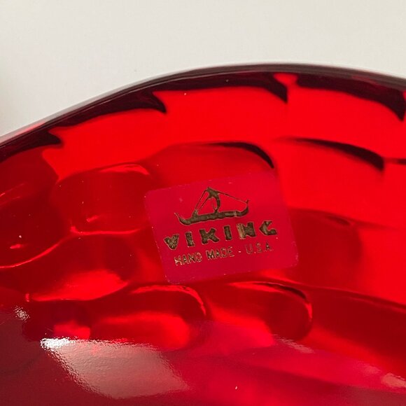 Stunning Red Swan Dish - Vintage Viking Glass - Perfect Condition - Swan Planter - Picture 6 of 7